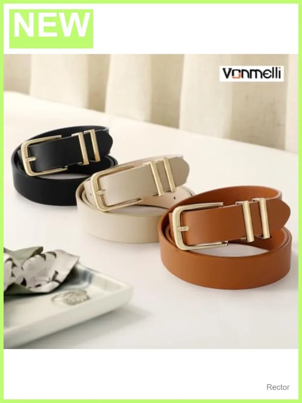 3 Pack Women's Belts Faux Leather Gold Buckle Adjustable Dress Belt